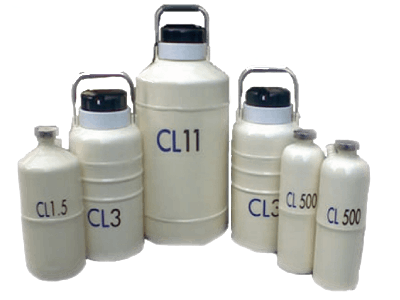 small liquid nitrogen containers